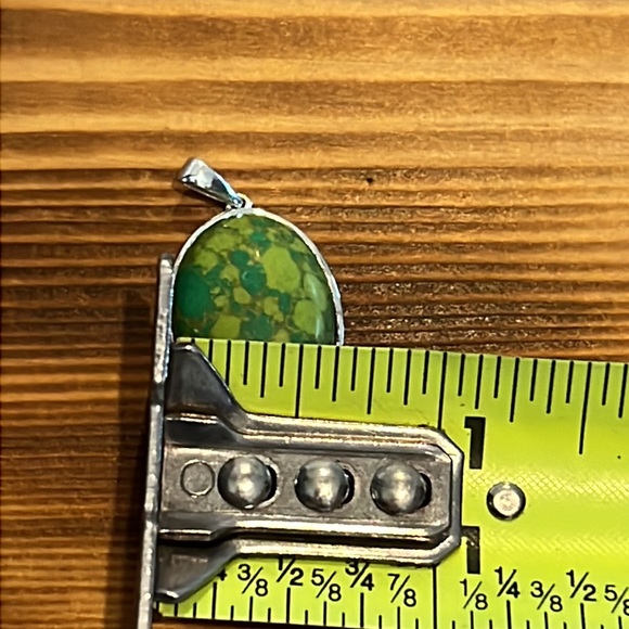 SS#7 Mojave Green Turquoise Pendant In Solid Sterling Silver NWOT - Picture 6 of 15